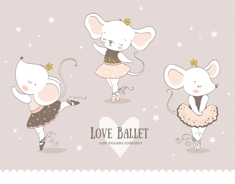 Cute cartoon mouse ballerina collection 